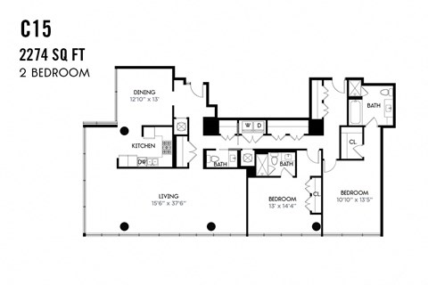 Two Bedroom C15 Apex The One